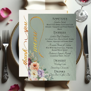 Sage - Wildflowers, Monogram & Thank You Menu