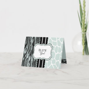 Sage Zebra and Giraffe-Thank You Thank You Card