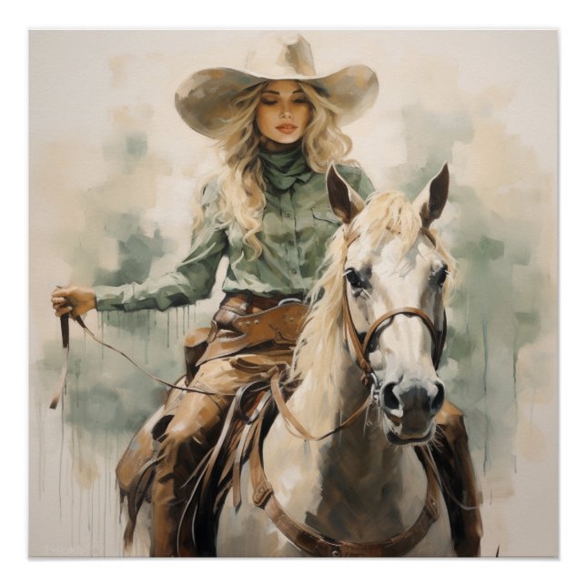 Sagebrush Saddle: Cowgirl Wall Art (Front)