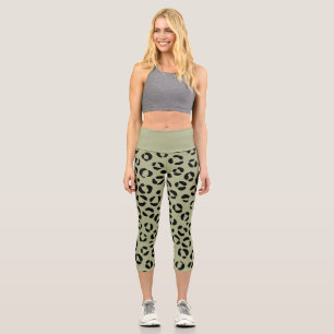 Saged Leopard Capri Leggings
