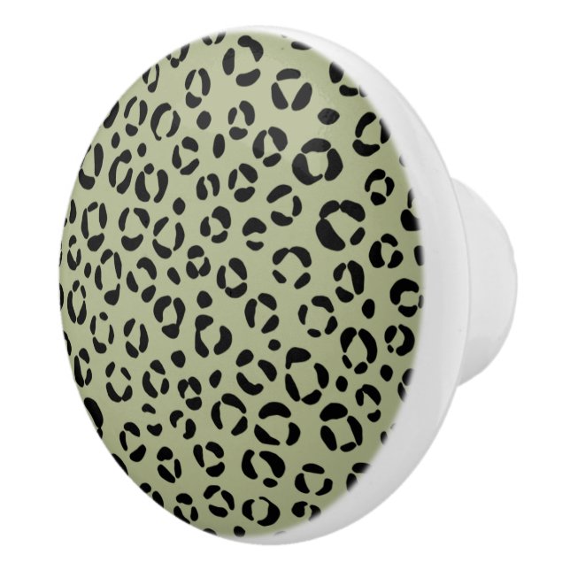 Saged Leopard Ceramic Knob (Right)