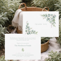 SageSimple Greenery Funeral Personalised Thank You