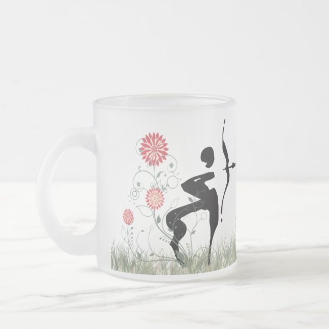 Saggitarius Frosted Glass Mug (Left)