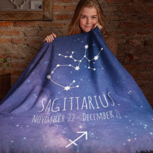 Saggitarius Personalised Zodiac Constellation Fleece Blanket