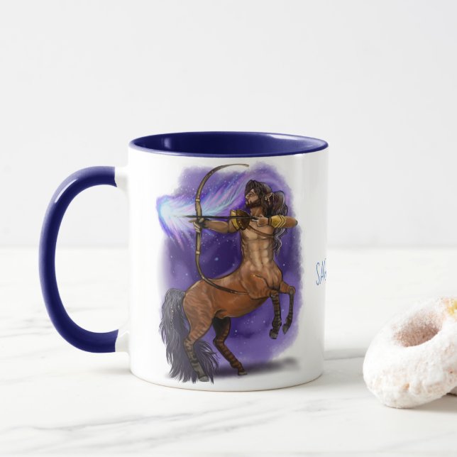Saggitarius Zodiac Sign Mug (With Donut)