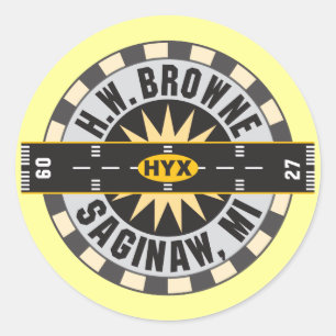 Saginaw , MI H.W. Browne Airport Classic Round Sticker