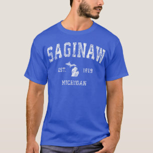 Saginaw Michigan Mi Vintage Athletic Sports Design T-Shirt