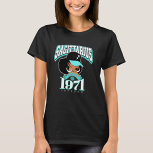 Sagittarius 1971 Afro Queen Zodiac Birthday Sassy T-Shirt