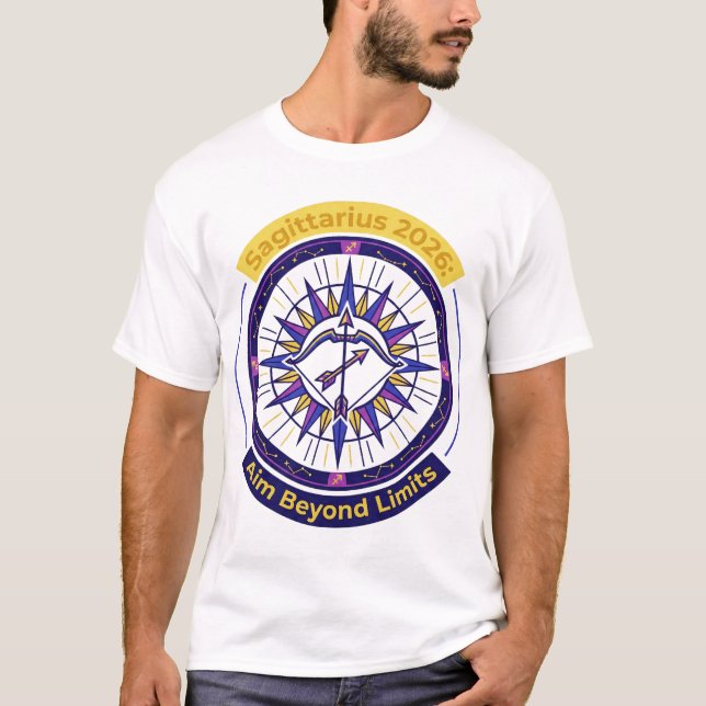Sagittarius 2026 Zodiac Mandala | Archer Fire Sign T-Shirt (Front)