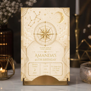 Sagittarius 40th Birthday Invitation Champagne