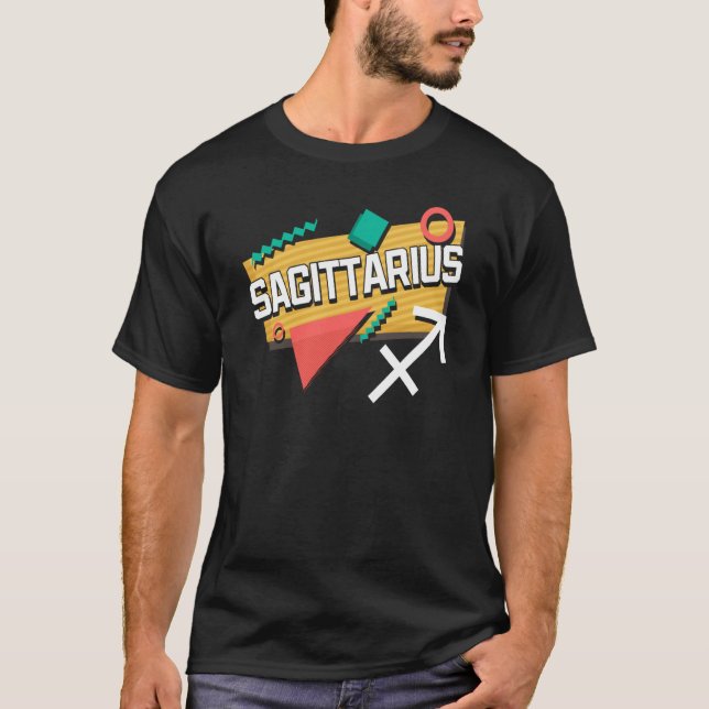 Sagittarius 90s Horoscope Zodiac Sign Astrology T-Shirt (Front)