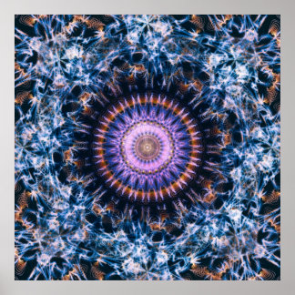 Sagittarius A Luminous Abstract Space Art Mandala Poster