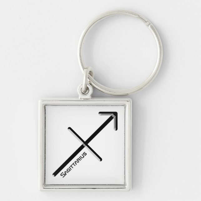 SAGITTARIUS, Abstract Design of the Zodiac Sign,  Key Ring (Front)