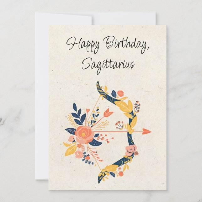 Sagittarius Archer Zodiac Birthday Flat Card (Front)