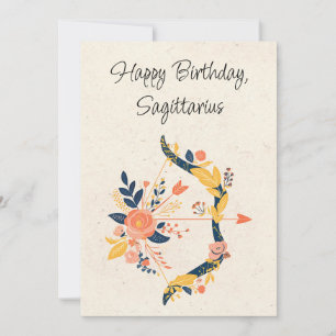 Sagittarius Archer Zodiac Birthday Flat Card