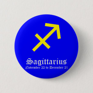 SAGITTARIUS ASTROLOGIC SIGN, SYMBOL ZODIAC 6 CM ROUND BADGE