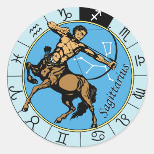 sagittarius astrological zodiac sign classic round sticker