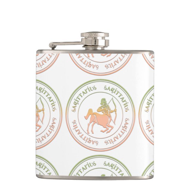 Sagittarius Astrology Zodiac d1 Flask 2 (Front)