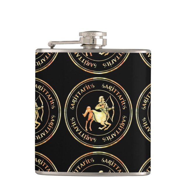 Sagittarius Astrology Zodiac d1 Flask 3 (Front)