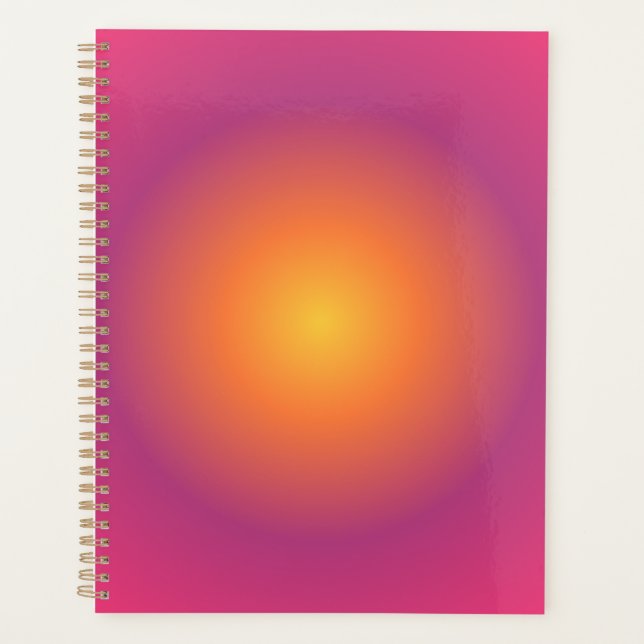 Sagittarius Aura Gradient Zodiac, Purple Yellow  Planner (Front)