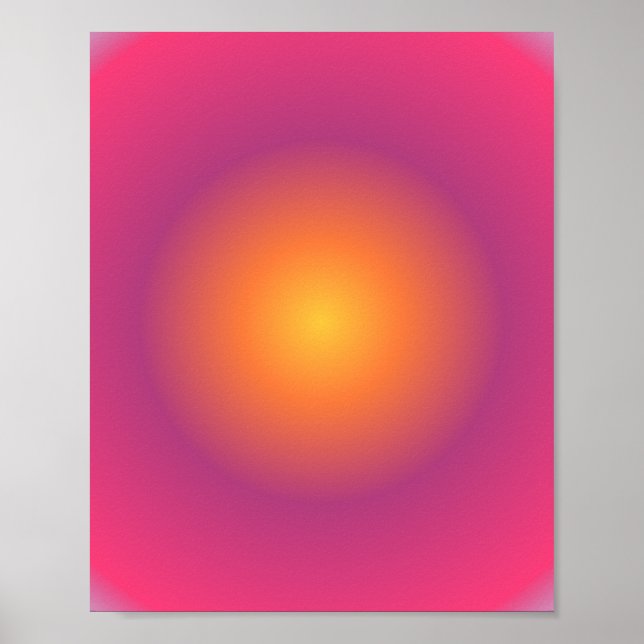 Sagittarius Aura Gradient Zodiac, Purple Yellow  Poster (Front)