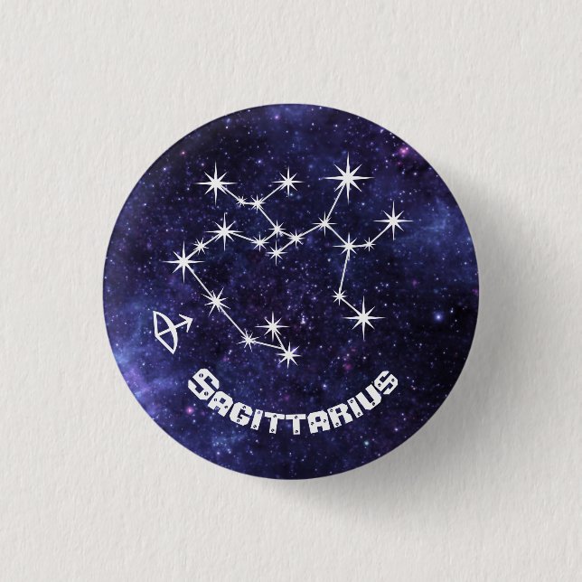 Sagittarius Badge, Zodiac Horoscope Badge (Front)
