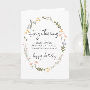 Sagittarius Birthday Zodiac Star Sign  Card
