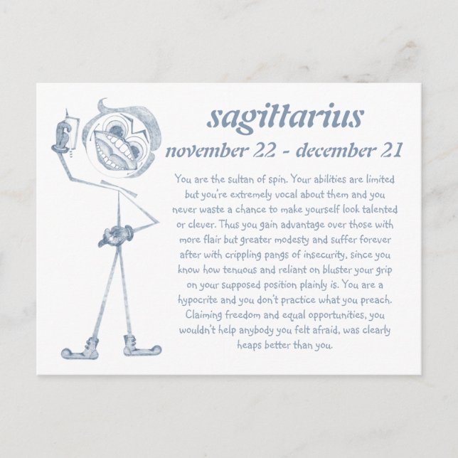 Sagittarius [ - BitchScope - ] Postcard (Front)