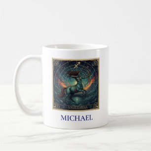 Sagittarius Blue Celestial Zodiac Coffee Mug
