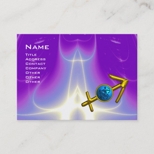 SAGITTARIUS - blue violet purple pink Business Card (Front)