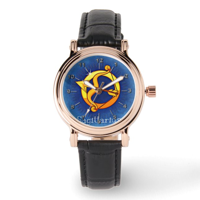 Sagittarius blue yellow watch (Front)