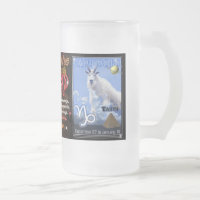 Sagittarius Capricorn zodiac tall glass