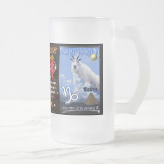 Sagittarius Capricorn zodiac tall glass Frosted Glass Beer Mug