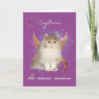 Sagittarius Cat Birthday Card
