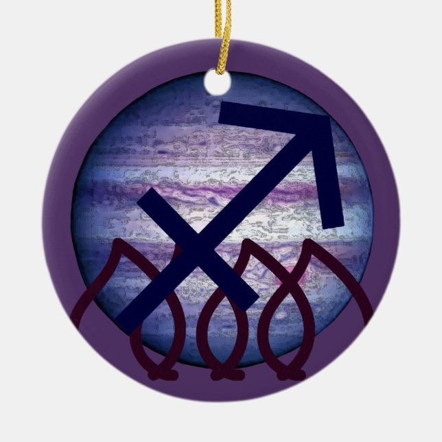 Sagittarius Ceramic Tree Decoration (Front)