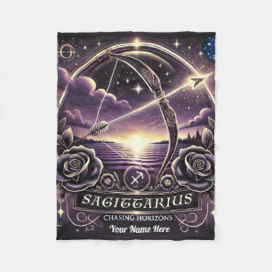 Sagittarius “Chasing Horizons” Fleece Blanket