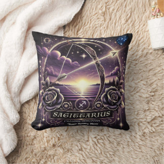Sagittarius “Chasing Horizons” Throw Pillow – Pers