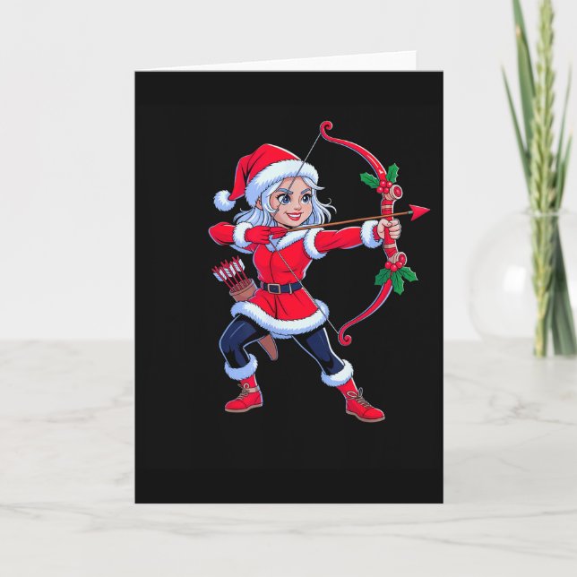 Sagittarius Christmas Archer Zodiac Cute Holiday H Card (Front)