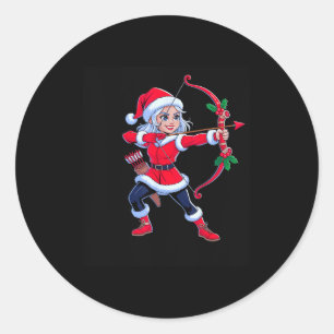 Sagittarius Christmas Archer Zodiac Cute Holiday H Classic Round Sticker