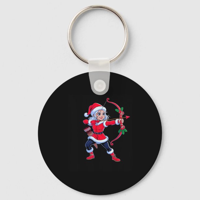 Sagittarius Christmas Archer Zodiac Cute Holiday H Key Ring (Front)