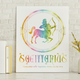 Sagittarius Compatibility Designed Canvas Print