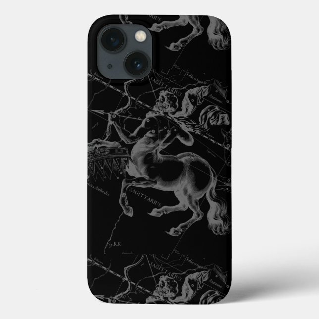 Sagittarius Constellation Classy Hevelius Engaving Case-Mate iPhone Case (Back)