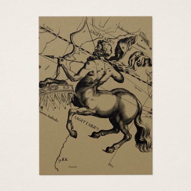 Sagittarius Constellation Hevelius 1690 Engraving (Front)