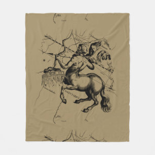 Sagittarius Constellation Hevelius 1690 Engraving Fleece Blanket