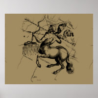 Sagittarius Constellation Hevelius 1690 Engraving