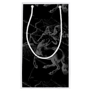 Sagittarius Constellation Hevelius 1690 on black Small Gift Bag
