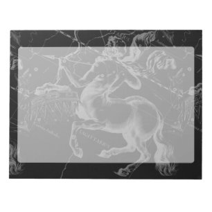Sagittarius Constellation Hevelius Map on Black Notepad