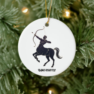 Sagittarius Constellation Line Art – Cosmic Zodiac Ceramic Tree Decoration