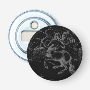 Sagittarius Constellation Map by Hevelius on Black Bottle Opener