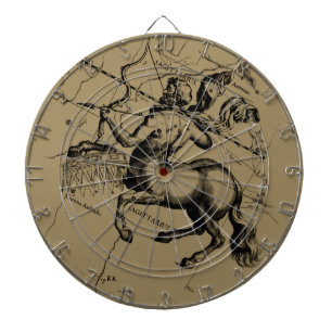 Sagittarius Constellation Map Engraving Hevelius Dartboard
